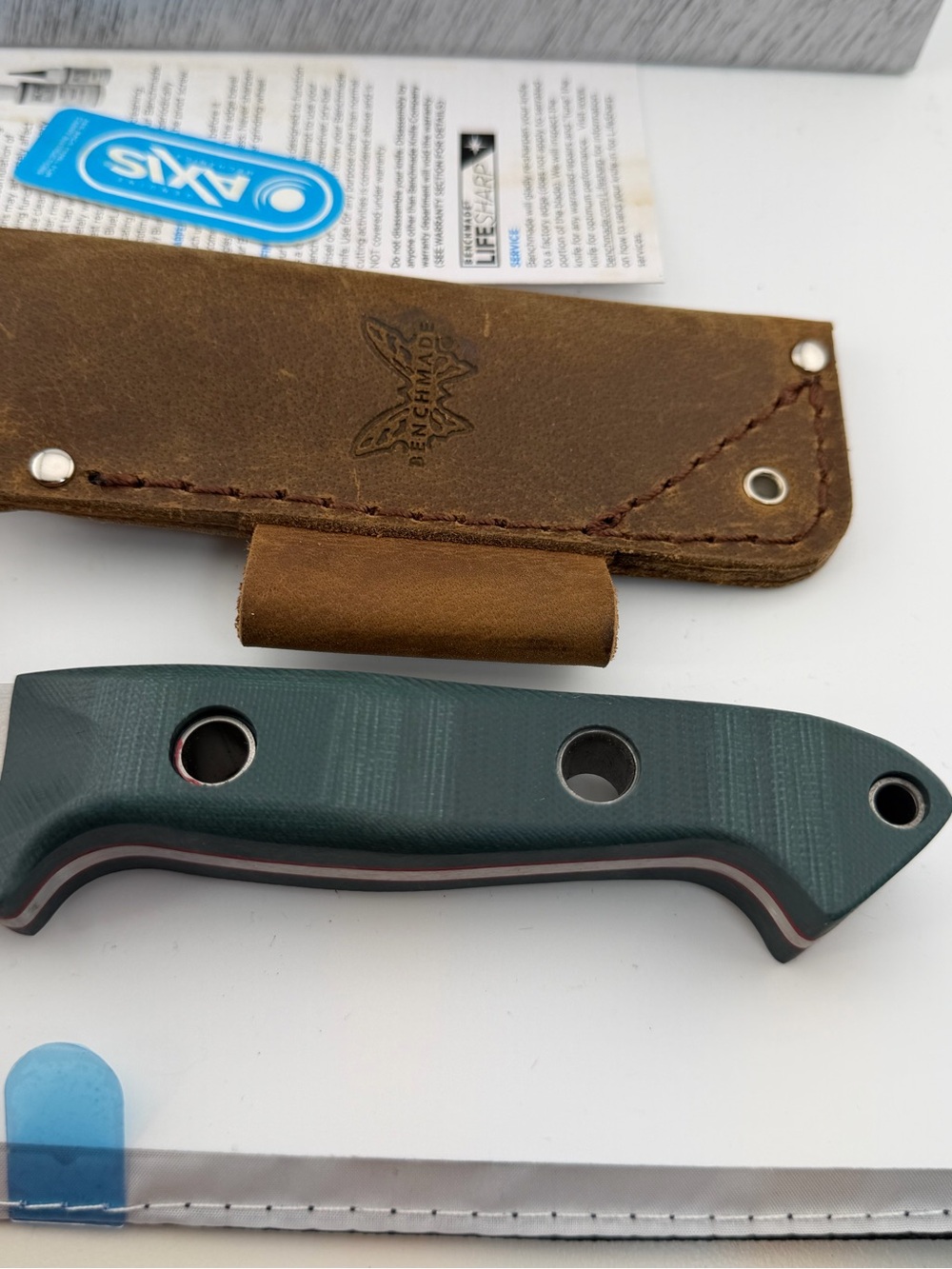 Benchmade 162 Bushcrafter Fixed Blade Knife w/ Original Leather Sheath – USA - Picture 5 of 10
